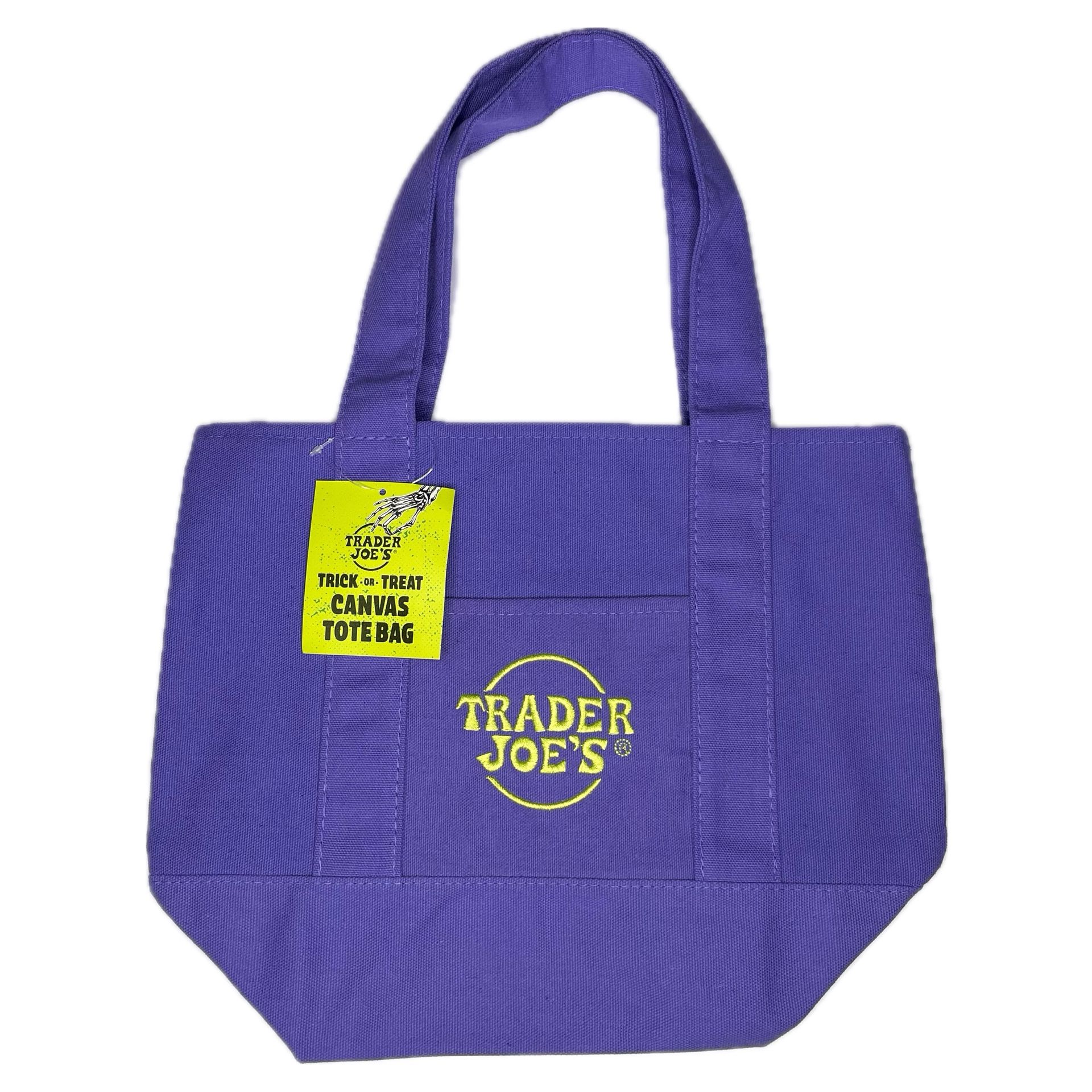 Viral Trader Joe’s Mini Halloween Purple Canvas Tote Bag
