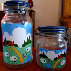 Vintage Anchor Hocking Glass Canister Set