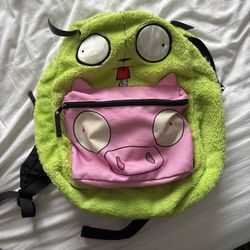 Invader Zim reversible fuzzy backpack