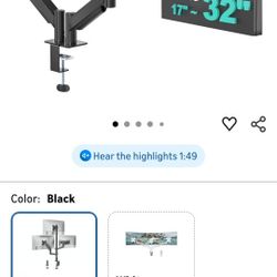 WALI Dual Monitor Mount for 17-32 inch Screens, Dual Monitor Arms for 2 Monitors Holds 19.8 lbs, Adjustable Gas Spring Dual Monitor Stand for Desk, VE
