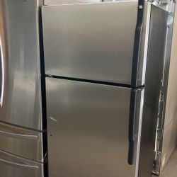 Ge Apartment Size Top Freezer Refrigerator Stainless 