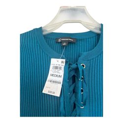 Inc International Concepts Women's Blue Denim Snap Shirt Long Sleeve, Size M