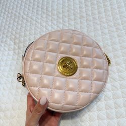 Versace La Medusa Quilted Round Bag pink