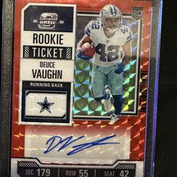 OPTIC DEUCE VAUGHN AUTO AND NUMBERED ROOKIE CARD. NO.112