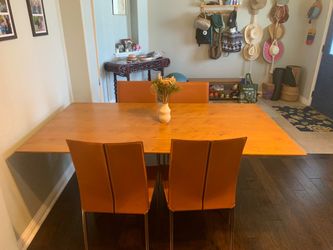 Solid wood Euro style dining table + 4 chairs