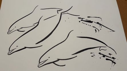 WYLAND DOLPHIN TRIO LIMITED EDITION, NUMBERED 469/750,  LITHOGRAPH ON 100% RAG PAPER