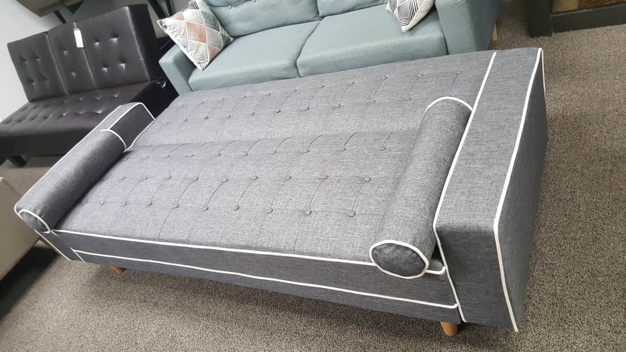 SPL Sofa Bed / Futon with Pillows, Gray