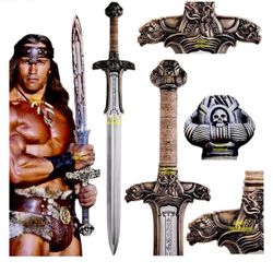 Handmade Conan Atlantean Sword 1095 Carbon Steel Brass Fittings
