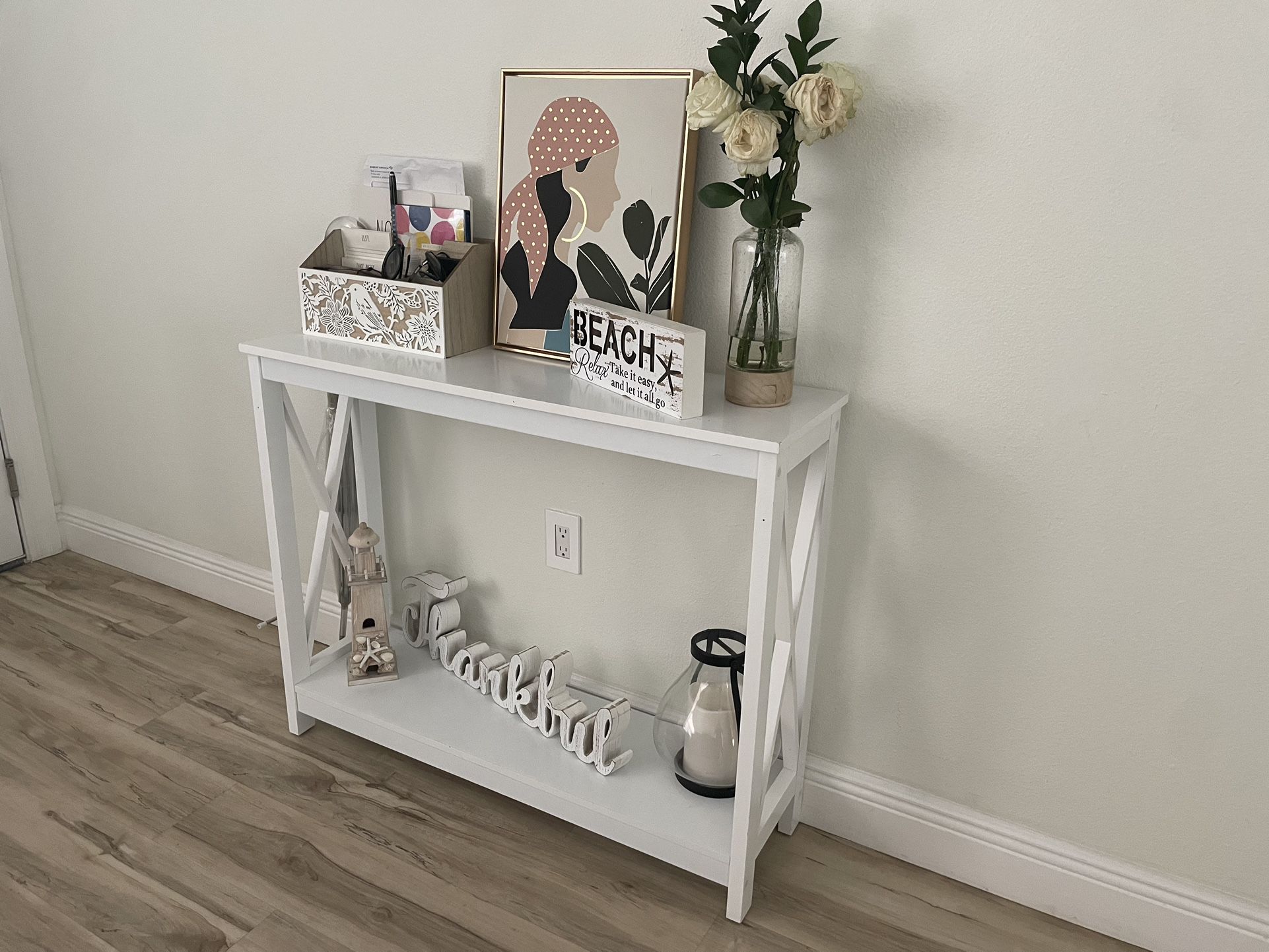 Target White Console Table (LIKE New) 