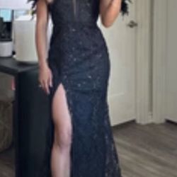 New off the shoulder black formal dress