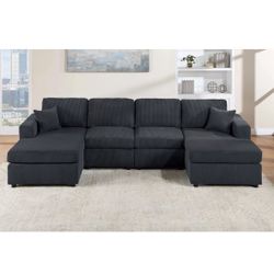 Sectional Sofa,Double Chaise Available I Ivory, Gray,Dark Gray,Black 60"X120"x60" 