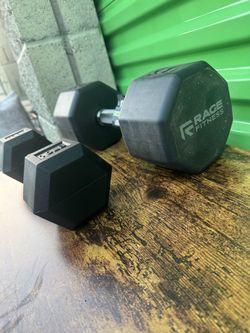 Rage Fitness Rubber Hex Dumbbells