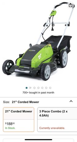 Green works corded lawnmower lightly used