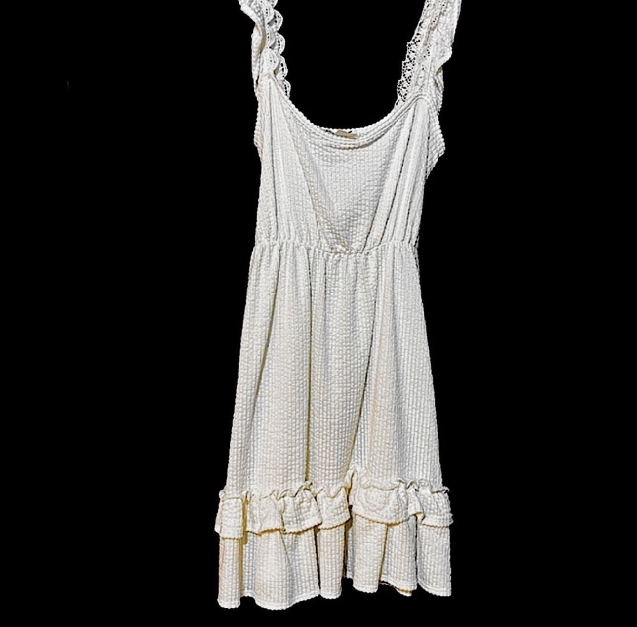 Caution to the Wind - White Dress with Ruffles