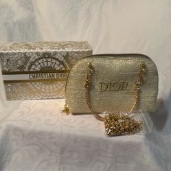Beauty Bag - Gold NWOT