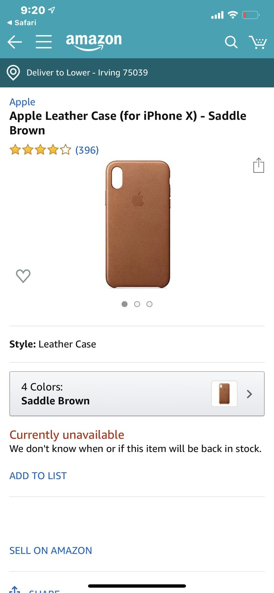 Leather xs case apple brown