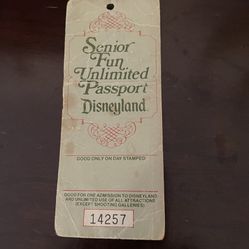 Disneyland Vintage Ticket