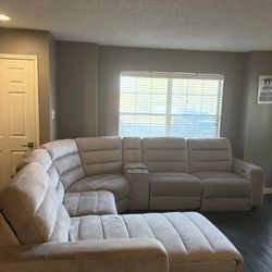 Tan 6-Piece Sectional w/ 3 Recliners – $500 OBO – MUST GO Before 2/15 – Charlotte 28262