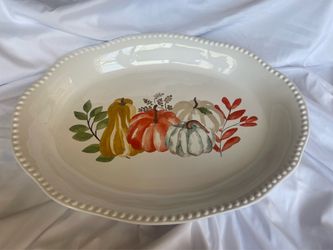 18inch fall holiday serving platter - heavy dish