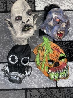 4 Halloween Latex Masks