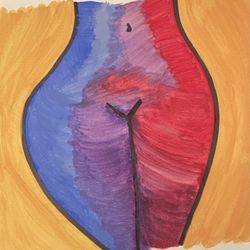 Hearts Of Fire Watercolor On Cold Pressed Paper With Black Frame, 9x12”