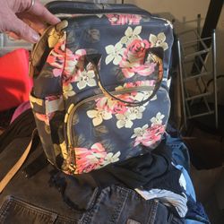 Waterproof Floral Backpack Diaper Bag