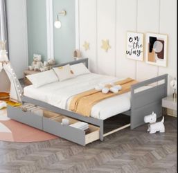 NEW Gray Twin Daybed with 2-Drawers can be Expanded
