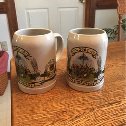 Beer Mugs Octoberfest Set 2  Steins VTG 2001