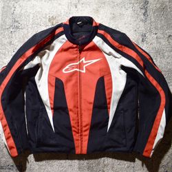 Alpinestars Men’s Padded/Black/Red/White/ STUNT AIR/ MOTORCYCLE JACKET / Size XL