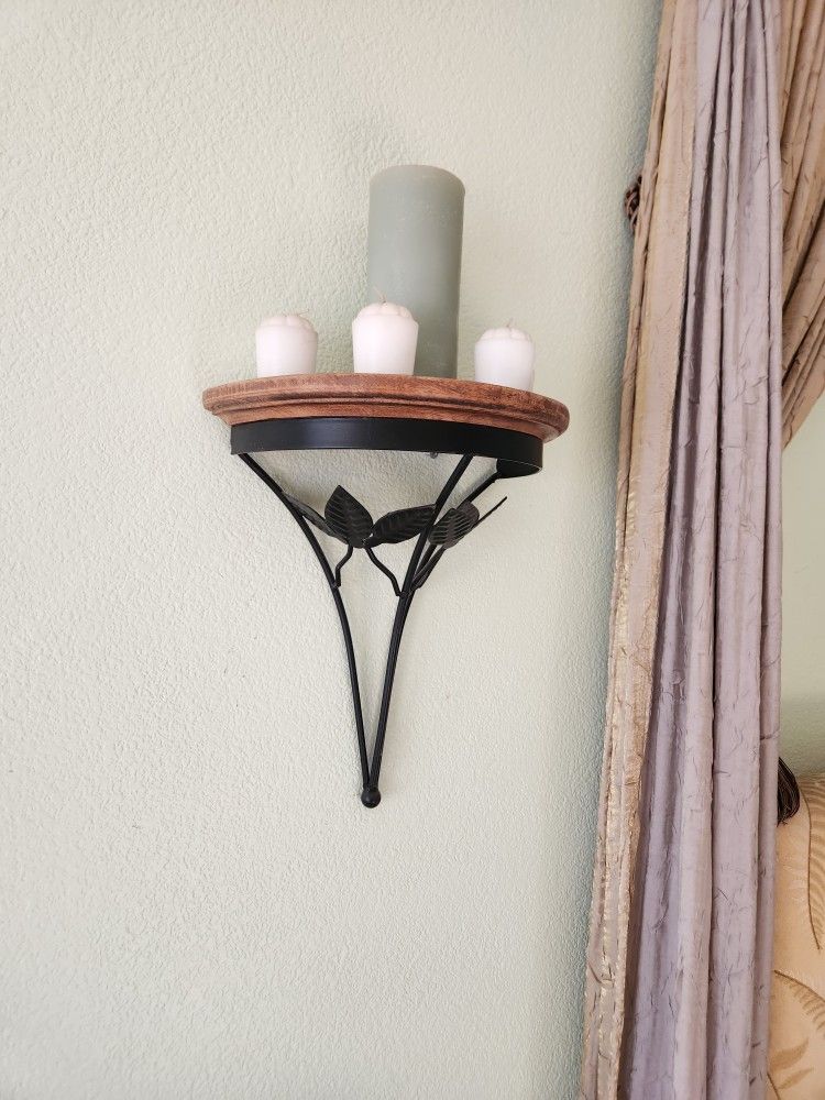 Wood And Metal Matching Botanical Sconces