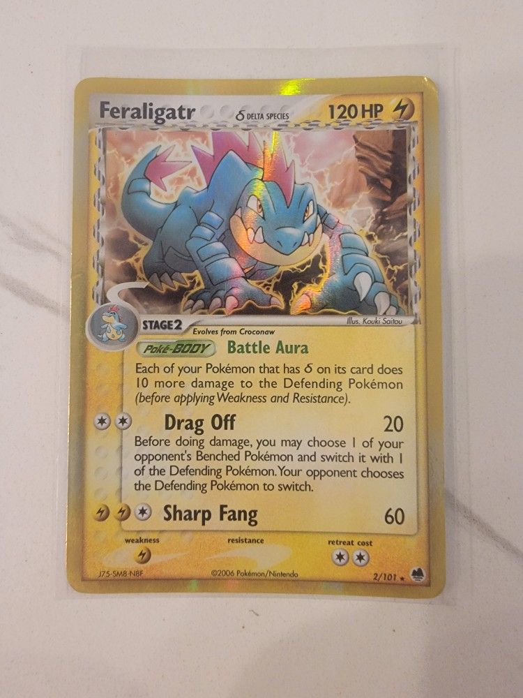 Feraligatr 2/101 EX Dragon Frontiers Delta Species HOLO Rare Pokemon card - LP