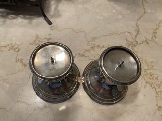 Two Gotham Silver Plated Candle Holders