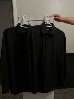 Black Men Chaps Collar / Work / Dress Shirts