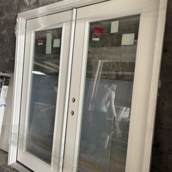 Double Door Clear Glass Fiberglass 72”x80”