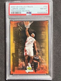 2003 UD Collectibles LeBron James RC ROOKIE Freshman Season #32 PSA 8 Cavaliers