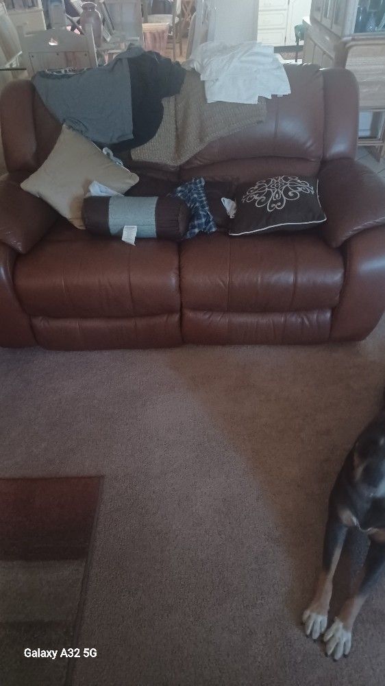 Leather Reclining Loveseat