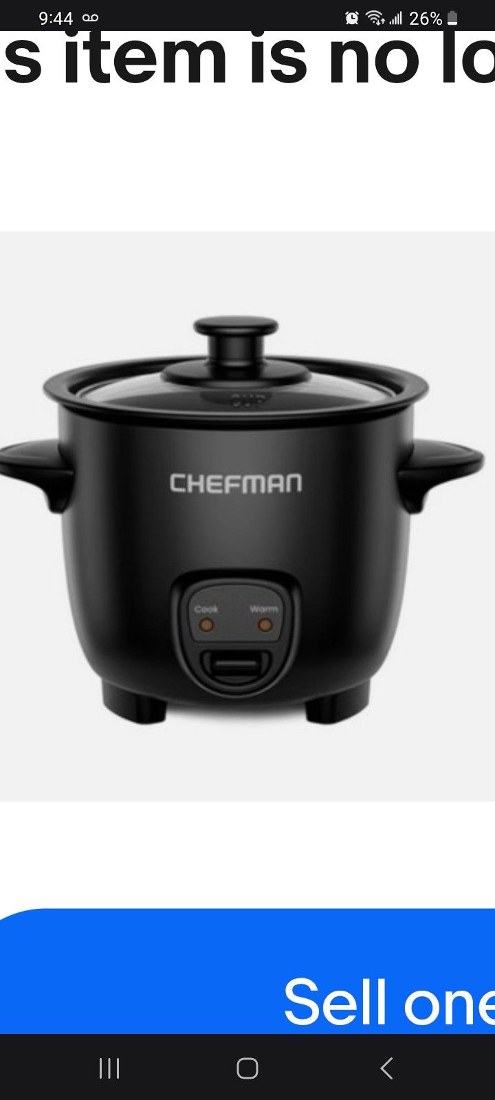 Chefman 2 Cup Personal Rice Maker - New