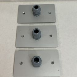 Set Of 3 Lapp Grey Polyamide Cable Gland PG 13.5 W/ Aluminium Plate 