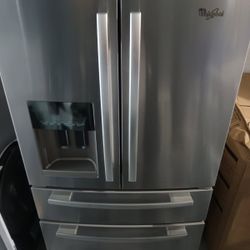 WHIRLPOOL STAINLESS STEEL FRENCH DOOR FRIDGE 
