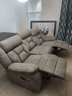 Reclining Sofa Set with Chaise