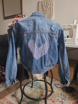 Jean Jacket. Heart Cut Out. L