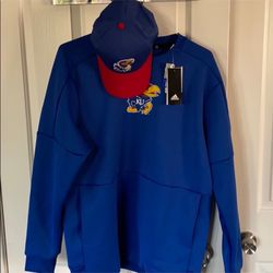 Adidas Kanas Jayhawks Sweatshirt And Hat Combo