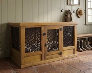 Solid Wood 60” Rustic Style Pet kennel
