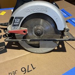 Circular saw with blade attached