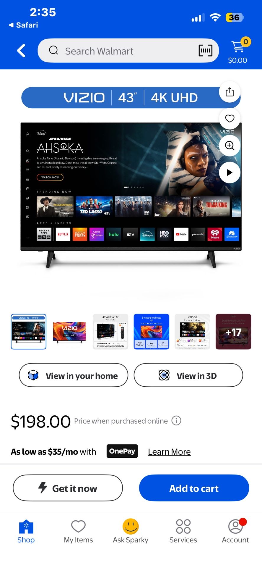 42inch Vizio Smart Tv