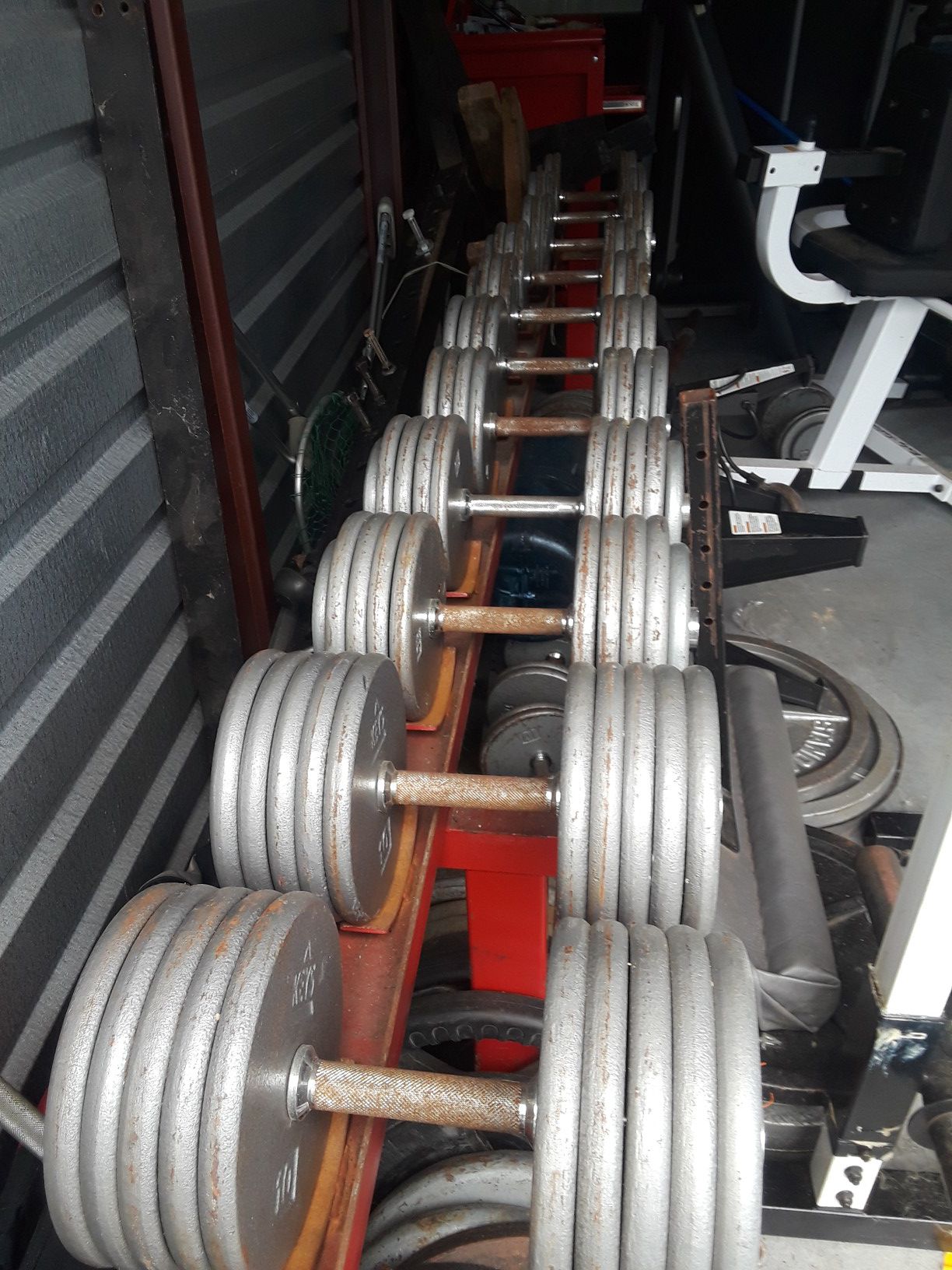 Pro style dumbbells with rack 1080 lbs