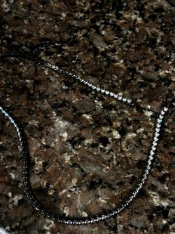 GLD Brand, CZ 14K White Gold Plated Tennis Necklace