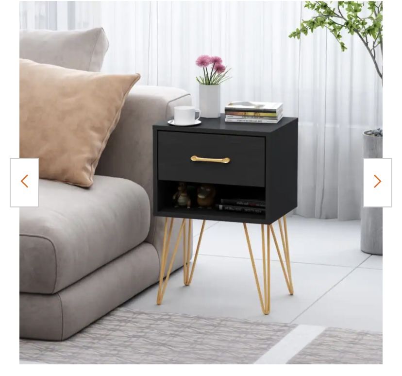 Small Black Stand Single Drawer Night Stand