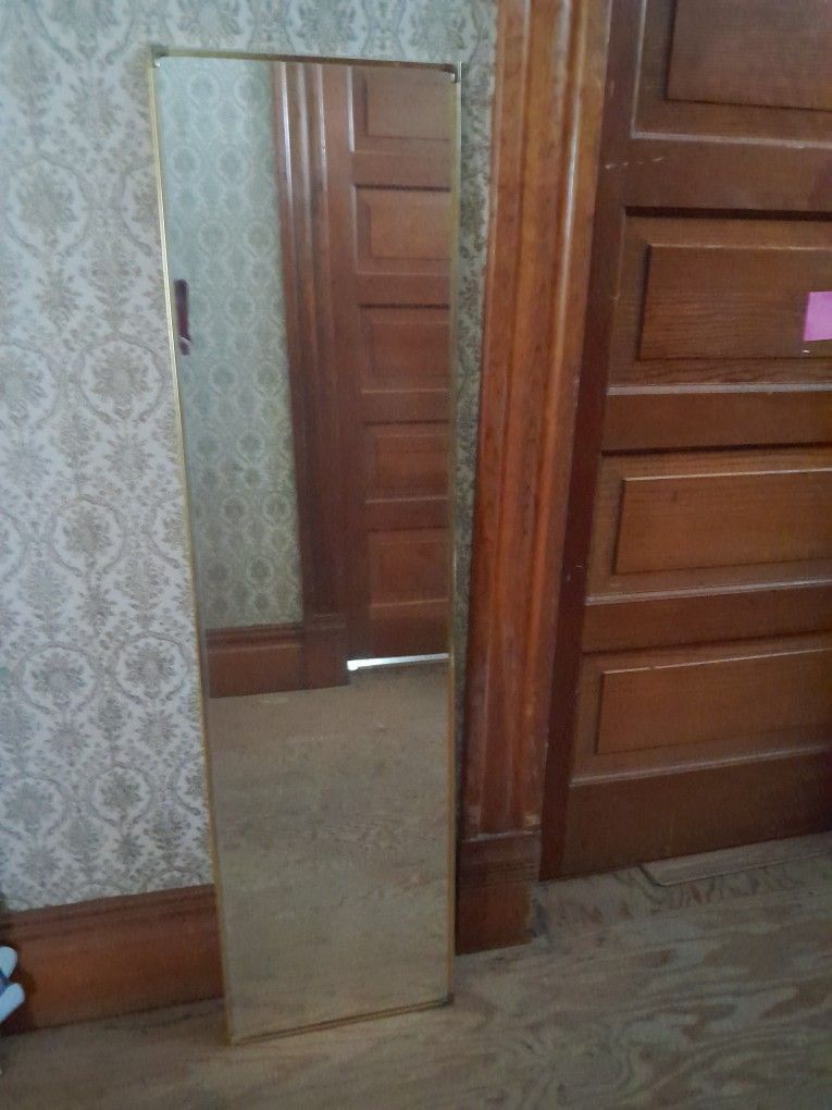 Antique Full Length Mirror With Gold Border