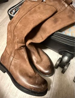 🧡Brown Leather Knee-High Boots Size 38🧡